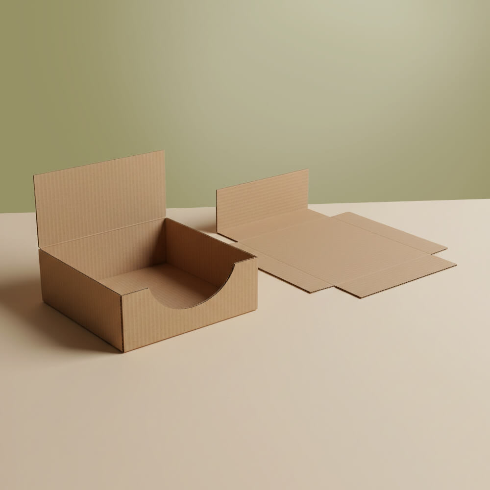 custom front cut out display tray with logo